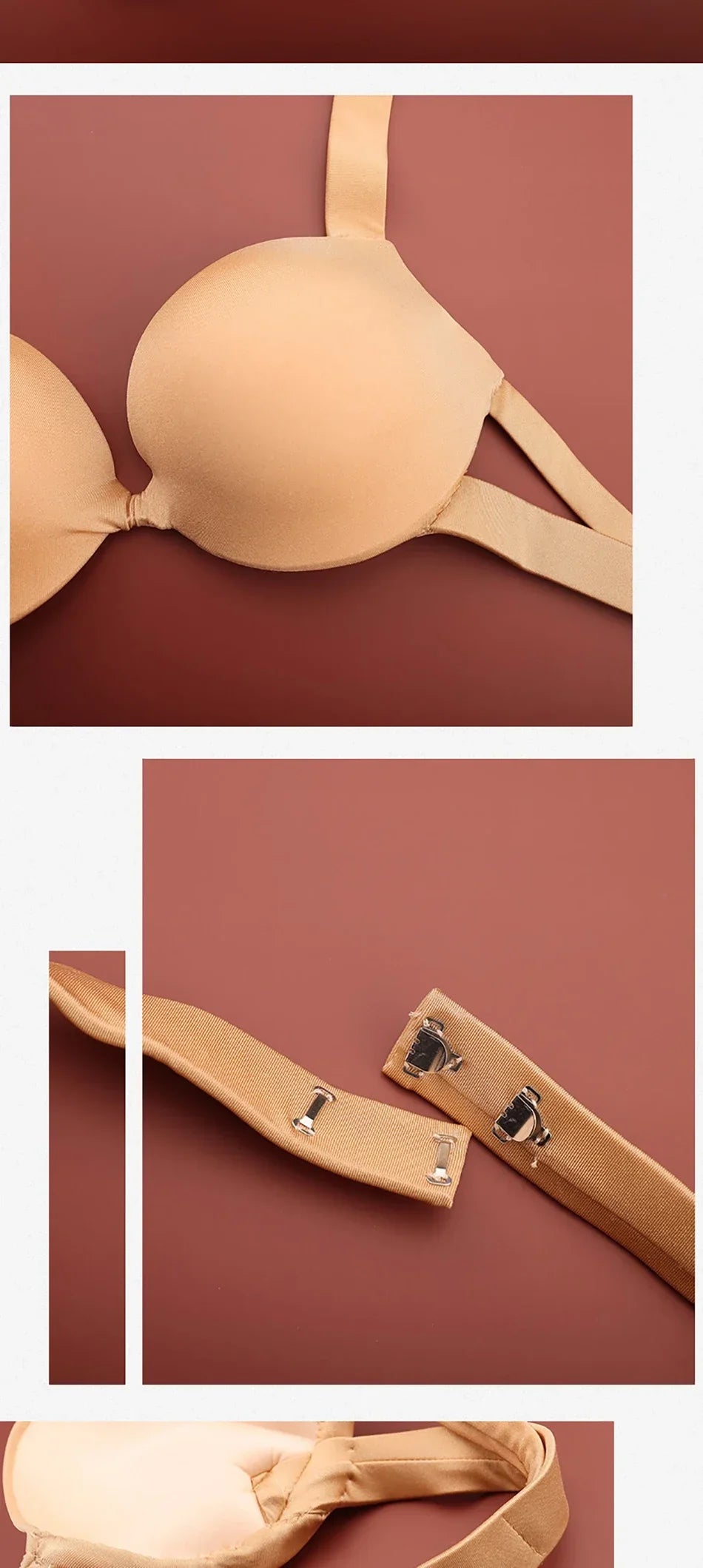 Handmade Steel Ring Gathered Nude Performance Bra Cup