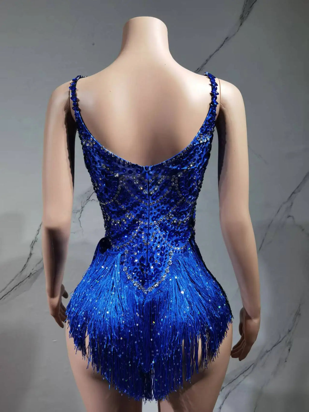 The Stardust Festival Fringe Bodysuit – Luxury Rhinestone Tassel Showgirl Costume