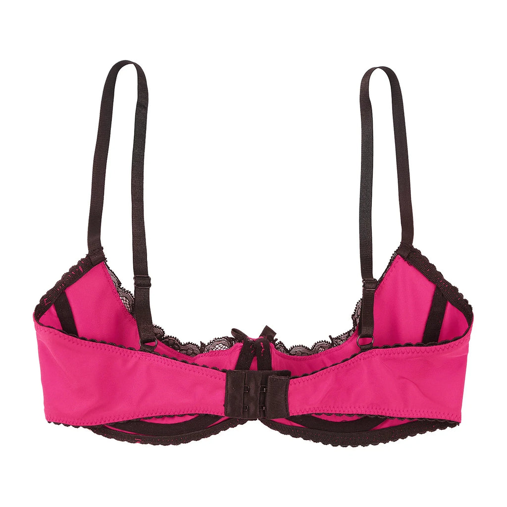 Lace Underwire Half-Cup Balconette Bra