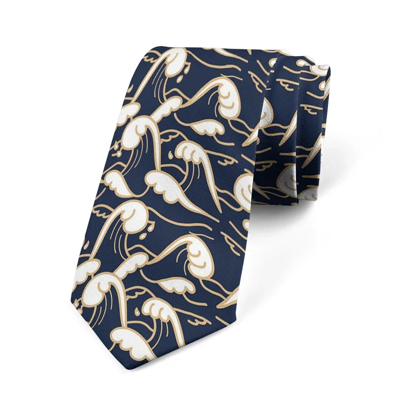 Fun and novel lobster and crab picture design tie fashion animal print men's tie wedding party Halloween shirt accessories