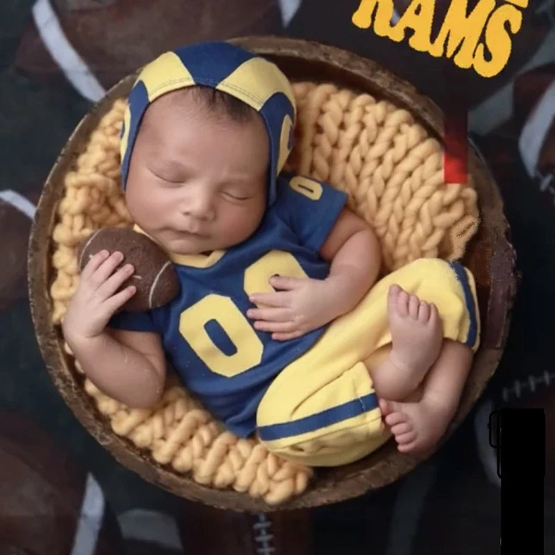 Newborn Photography Props Clothing Set, Baby Boy and Girl Costume for Photoshoot, Size 0 Romper and Accessories