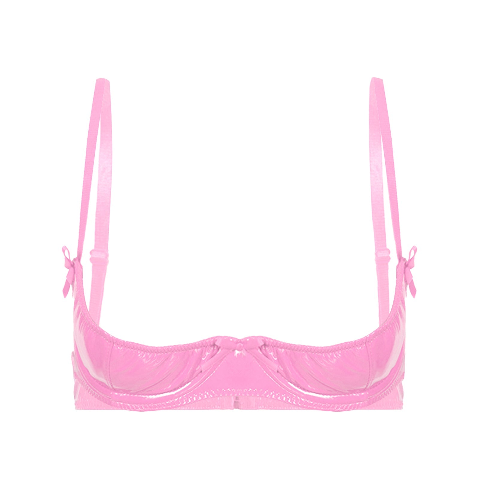 Patent Leather Underwired Open-Cup Bra