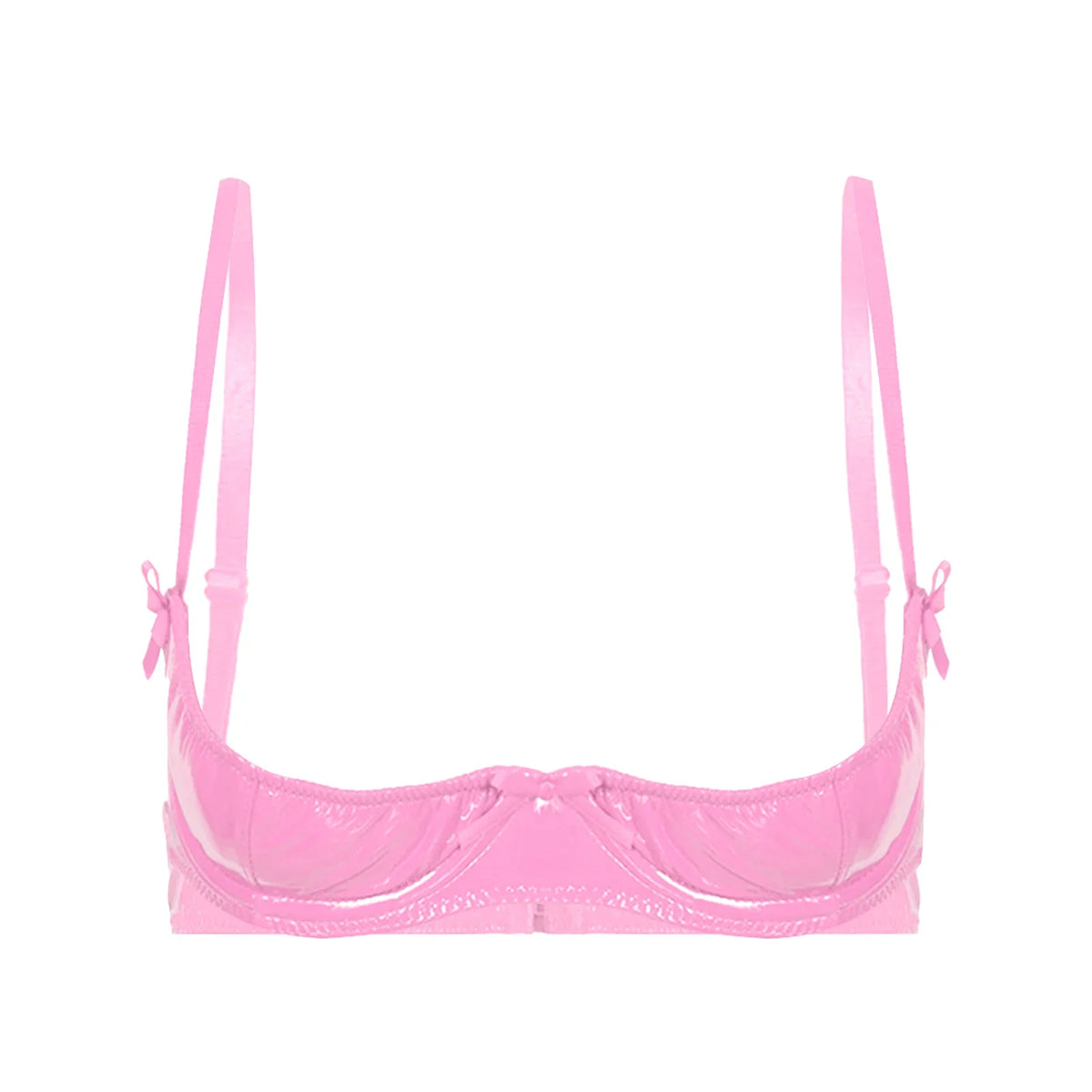 Patent Leather Underwired Open-Cup Bra