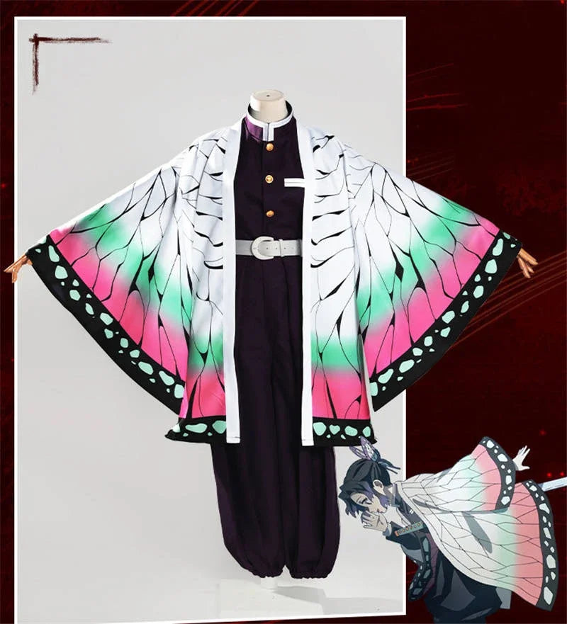 Kochou Shinobu Anime Cosplay Costume with Wig Set