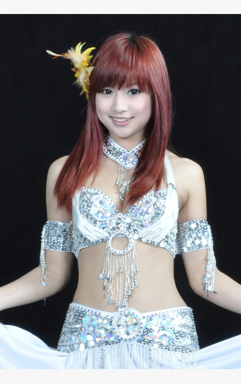 The Stardust Oasis Sirena – Sequined & Beaded Push-Up Belly Dance Bra Top