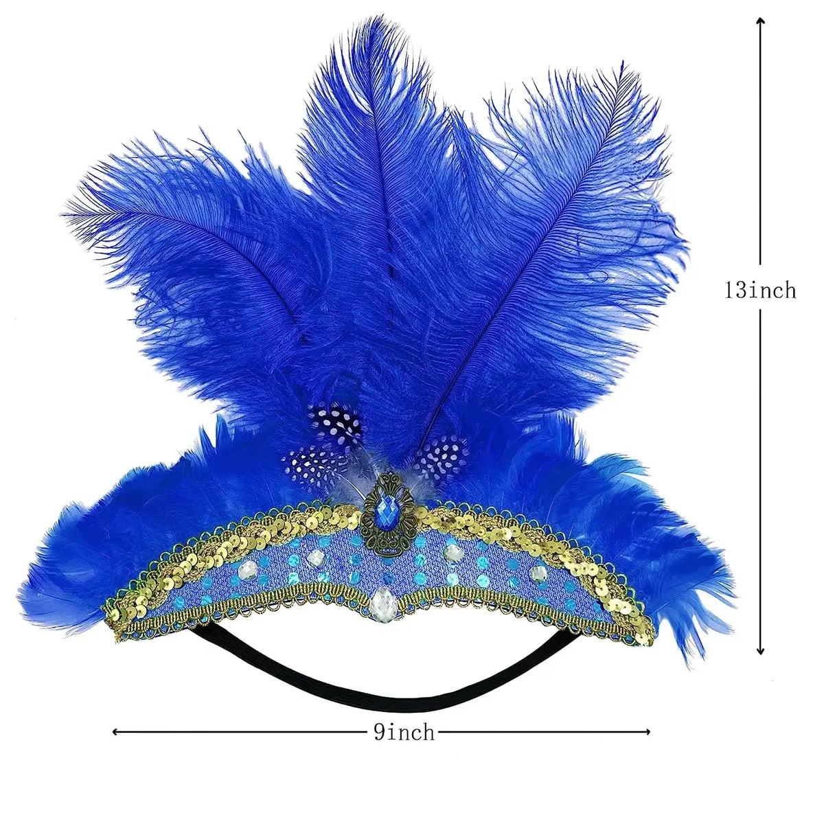 1920s Crystal Feather Flapper Headband for Women