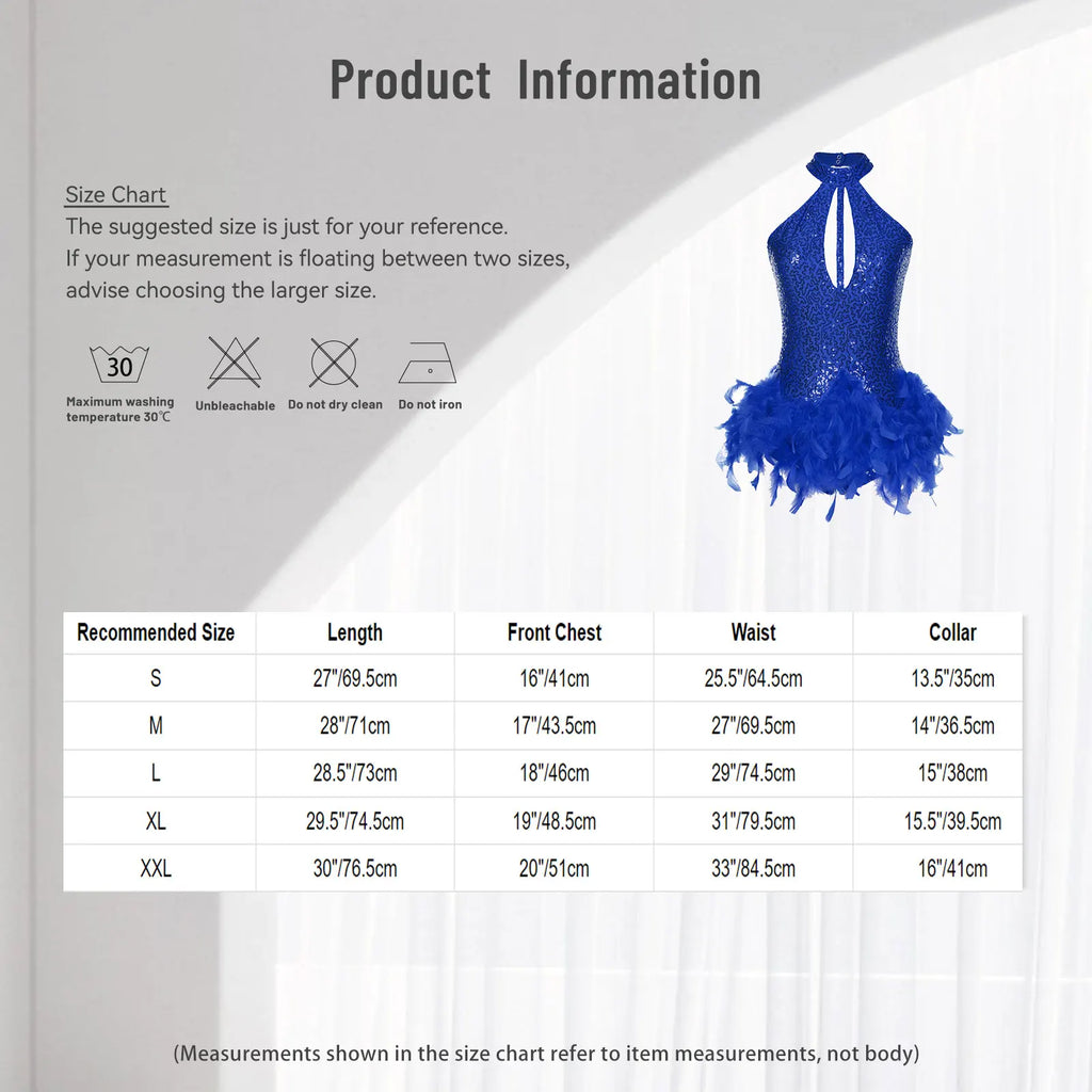 The Stardust Empress Royale – Sequined & Feathered Latin Dance Leotard Dress