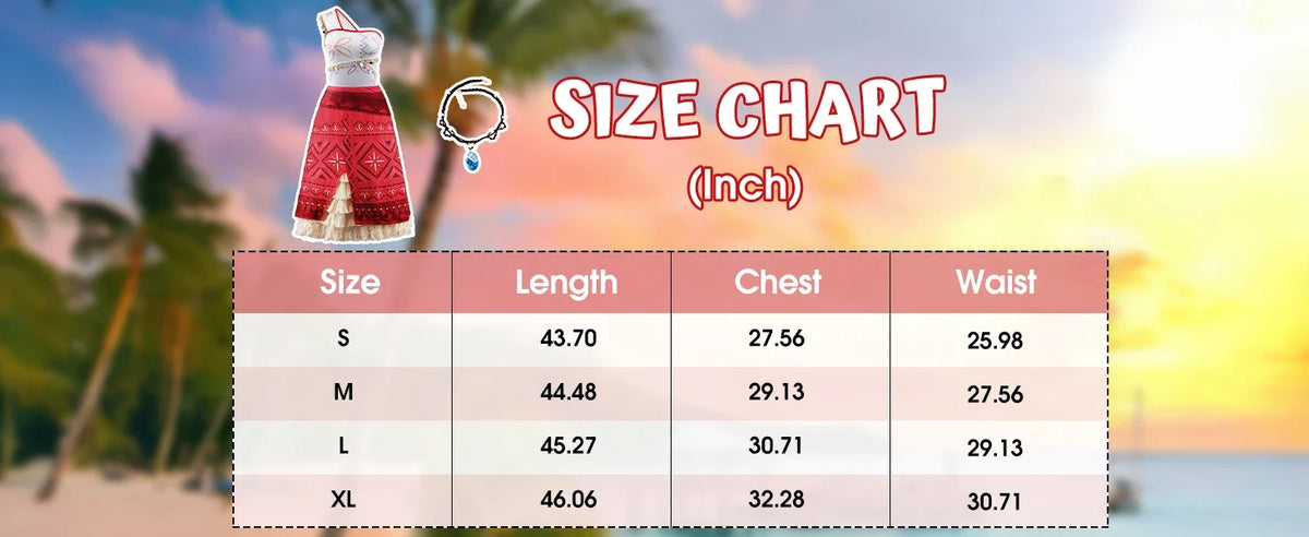 Women Moana Cosplay Costume – Ocean Princess Tassel Skirt Outfit