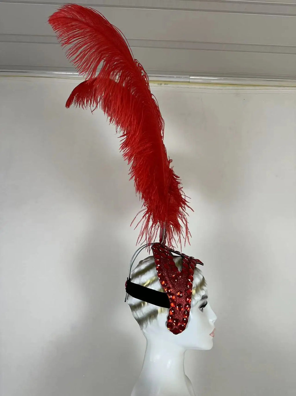 The Stardust Azure Sovereign – Royal Blue Feather Samba Carnival Headdress