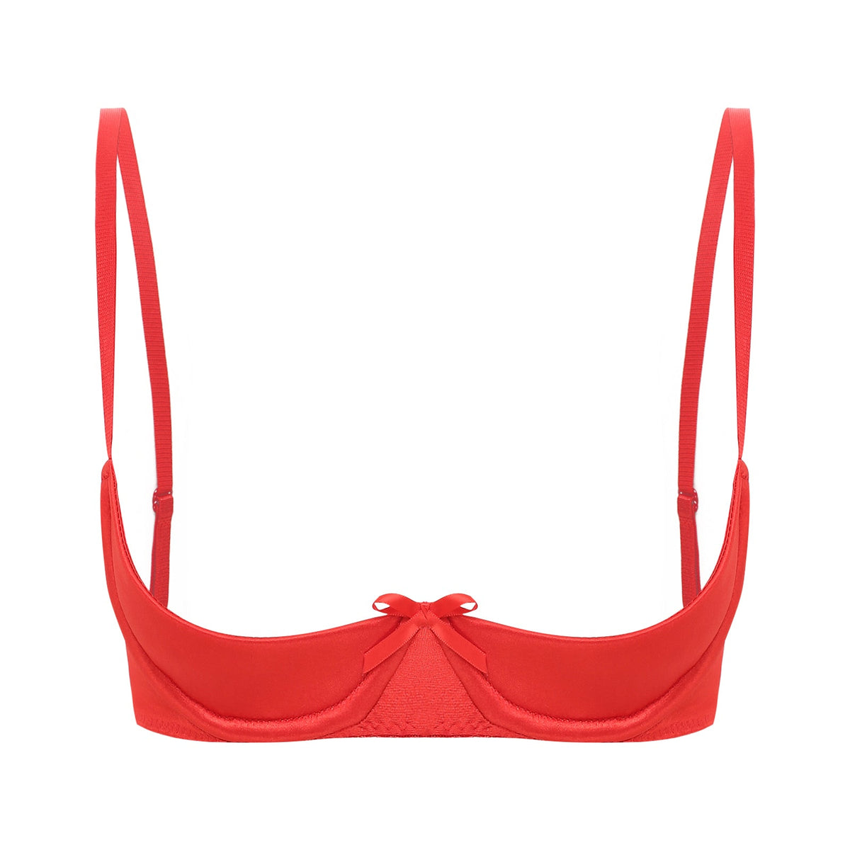 Satin Underwire Half-Cup Push-Up Bra