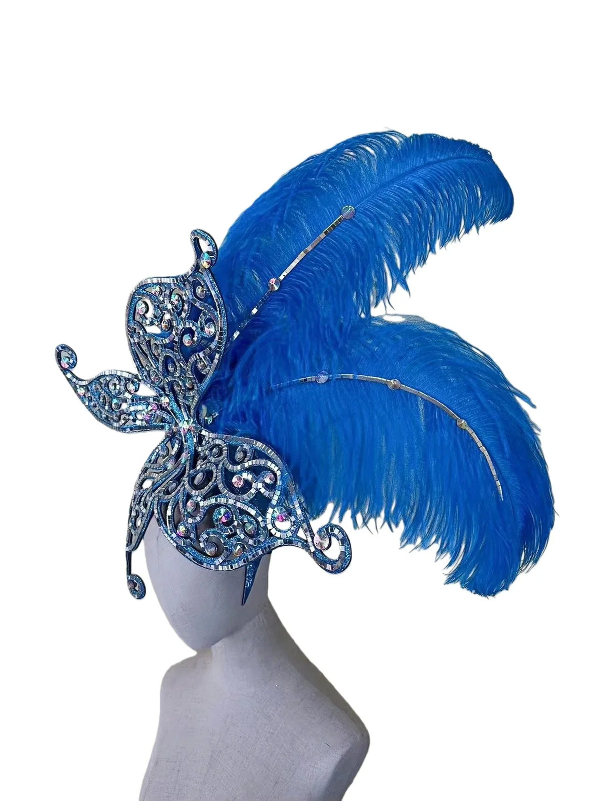 The Stardust Zenith – Premium Feathered Carnival & Samba Crown Headdress