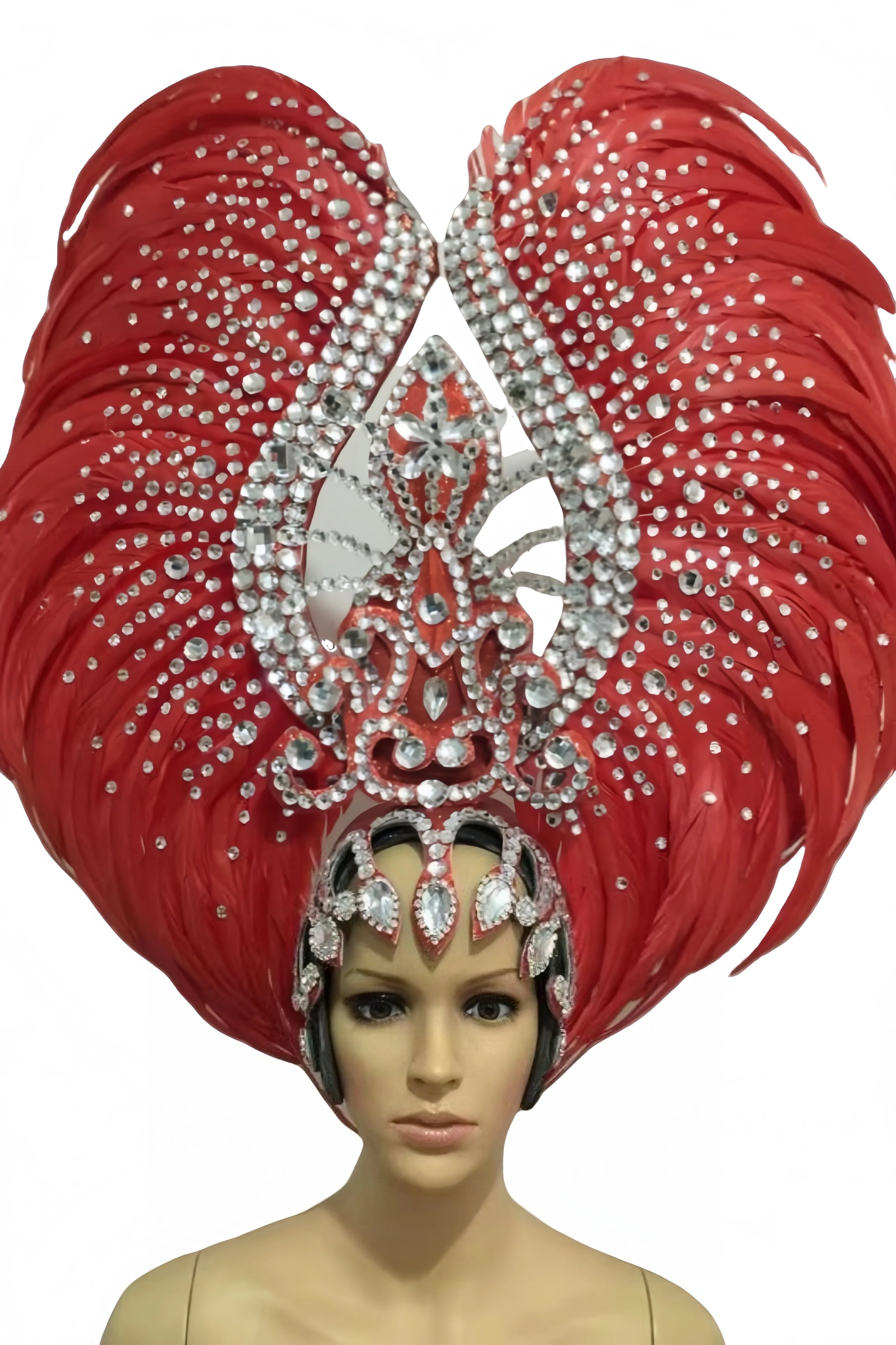 Feather headdress samba costume carnival halloween party bar performance hat makeup dance wings parade
