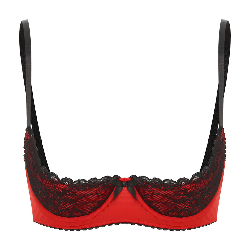 Lace Underwire Half-Cup Balconette Bra