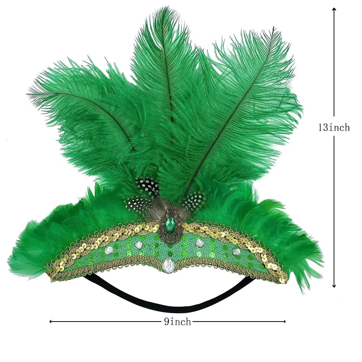1920s Crystal Feather Flapper Headband for Women