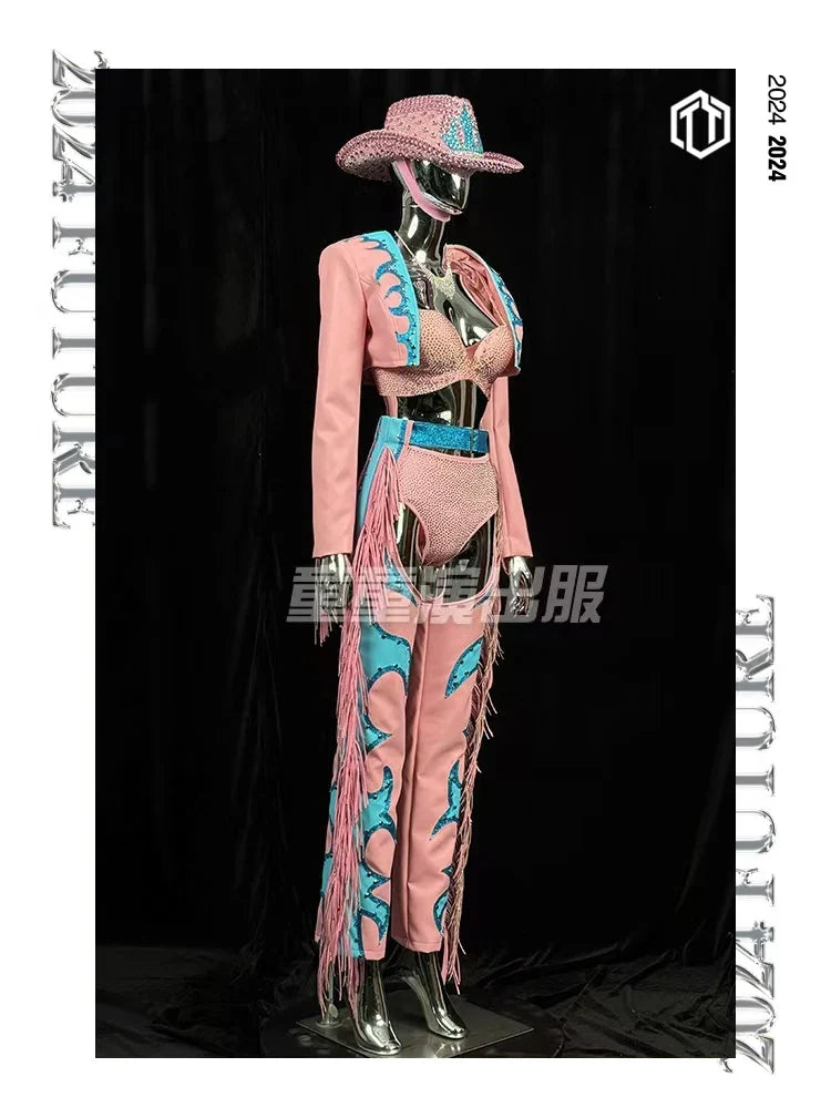 The Stardust Rhinestone Rodeo – Pink Western Performance Suit