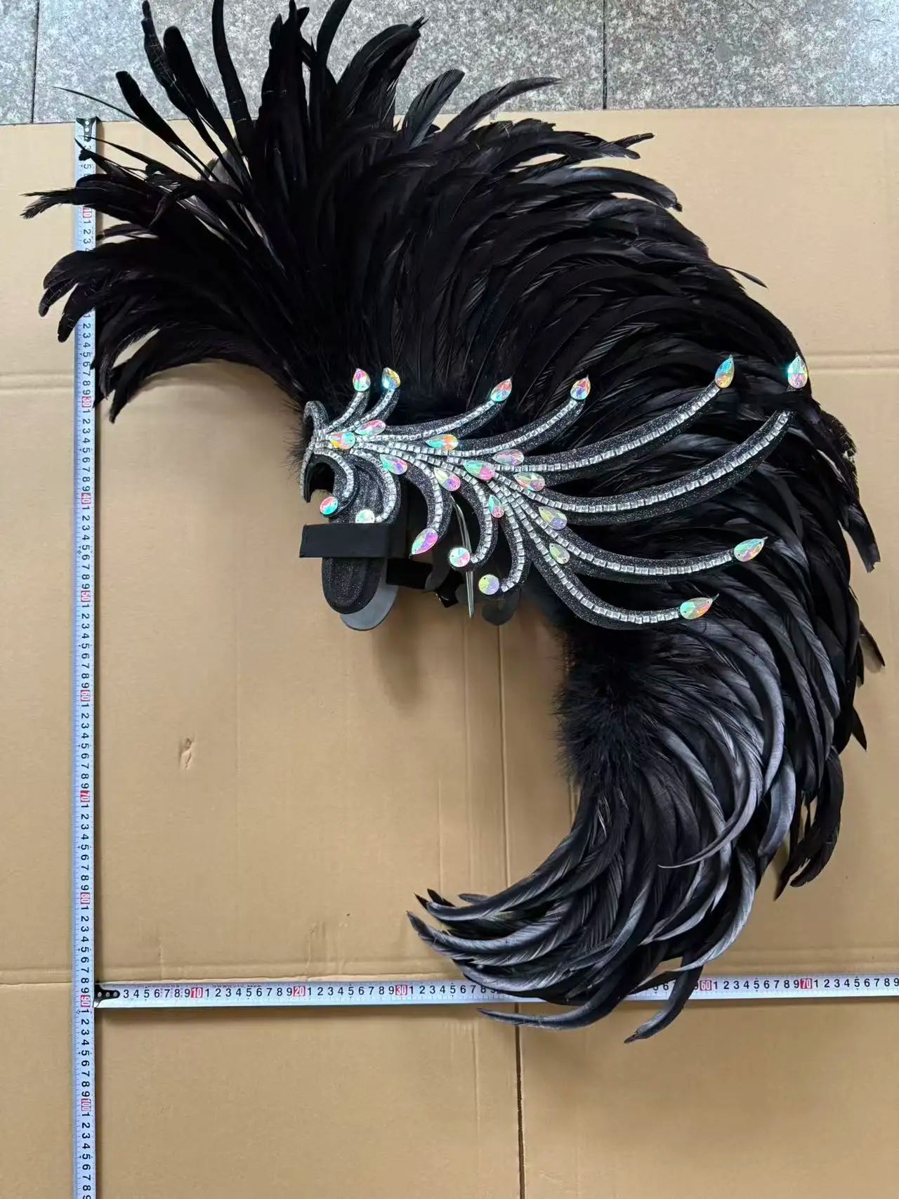 The Stardust Dynasty – Majestic Velvet & Feather Samba Masquerade Crown