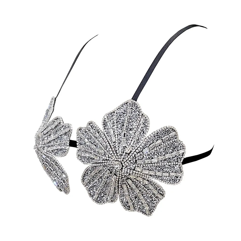 Handmade Crystal Flower Embroidery Rhinestone Costume Bra