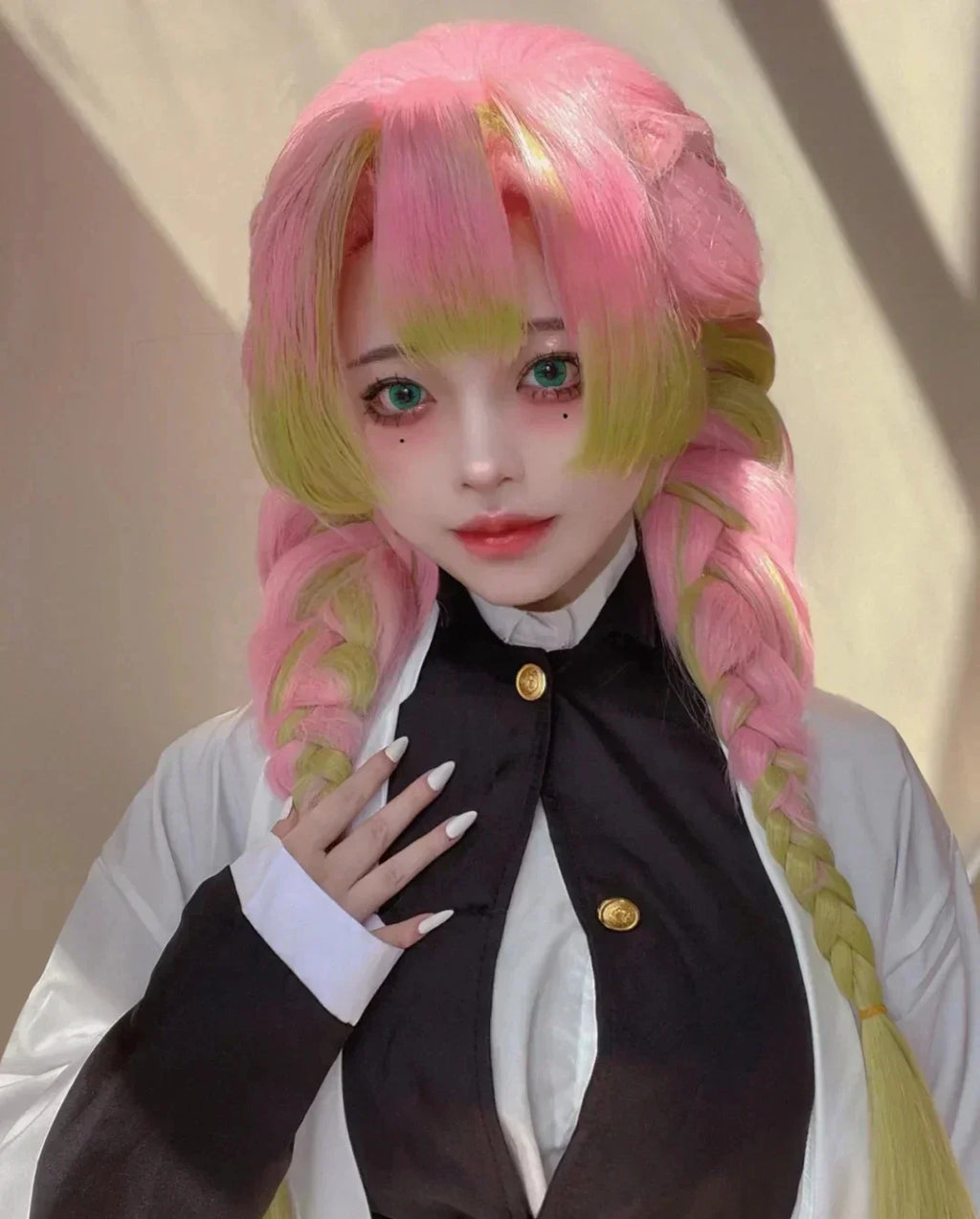 Kanroji Mitsuri Cosplay Costume with Wig & Haori