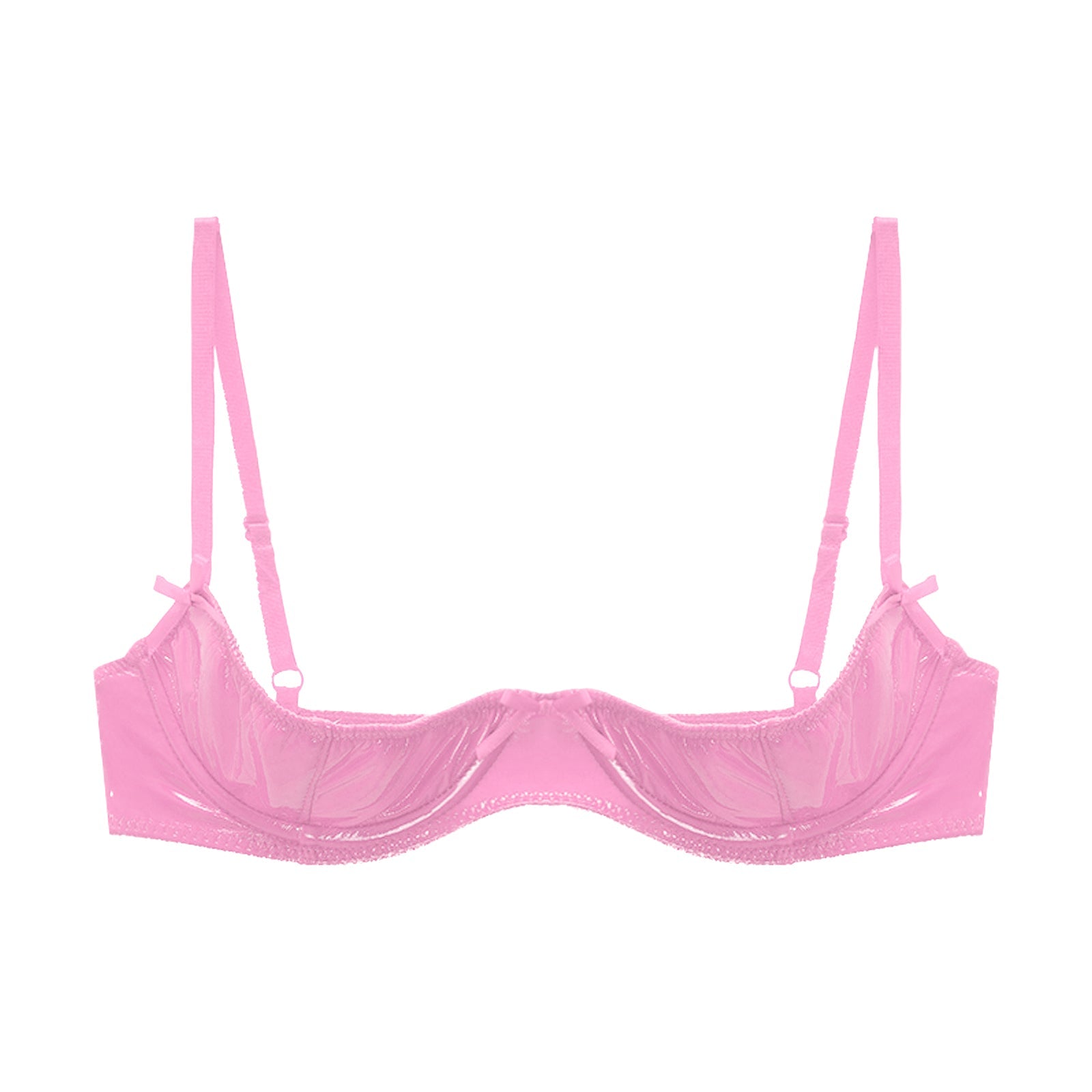 Patent Leather Underwired Open-Cup Bra