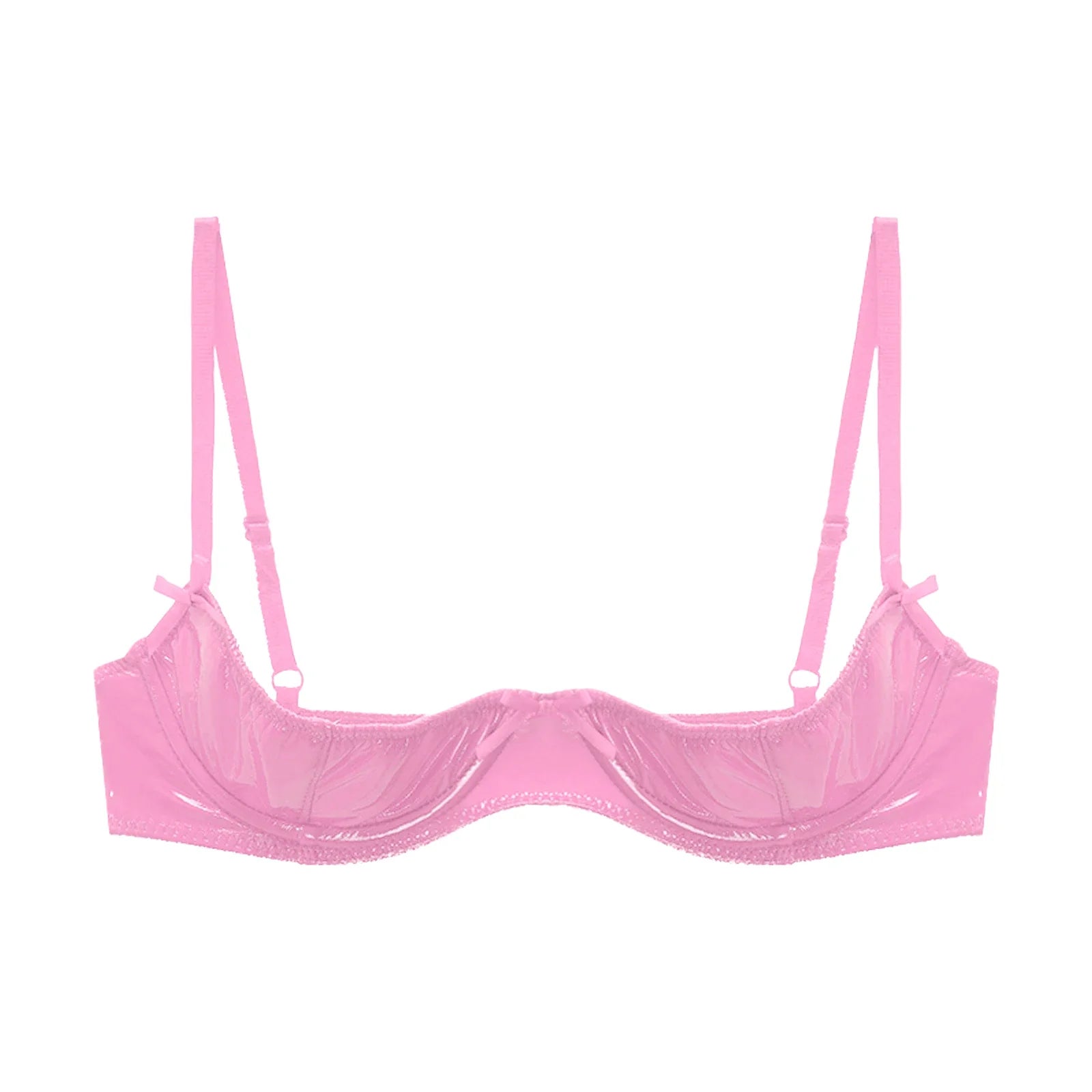 Patent Leather Underwired Open-Cup Bra