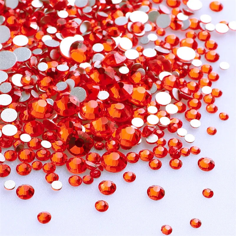 SS3-SS30 Red Series Non-Hotfix Glass Flat-Back  Rhinestones