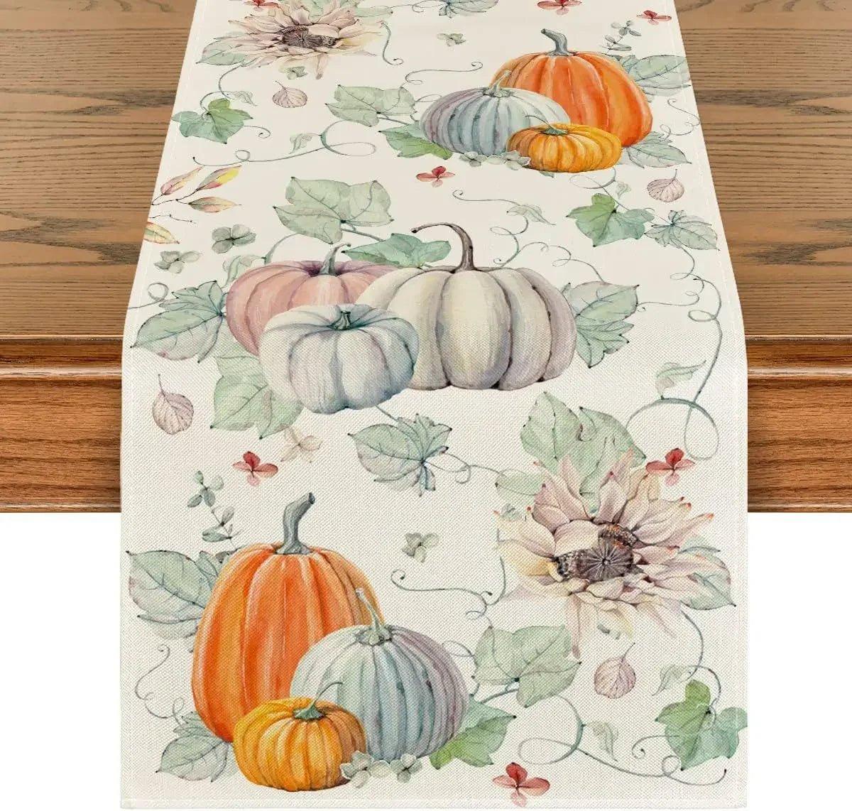 Autumn Thanksgiving Table Runners, 72 to 108 in