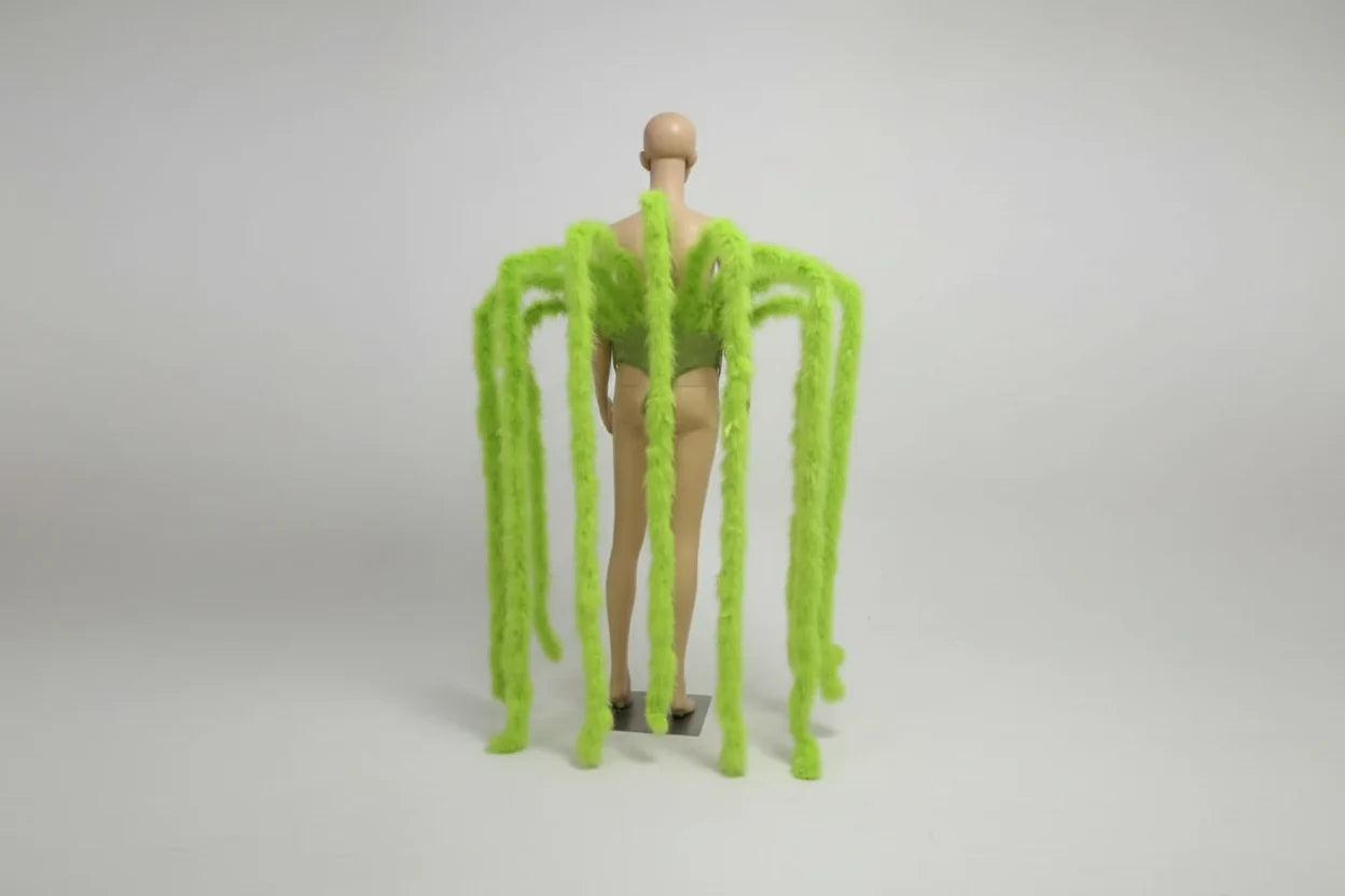 Long Feather Waterfall Backpiece Costume Accessory