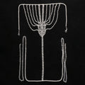 Geometric Rhinestone Tassel Thong Body Chain – Luxury Crystal Lingerie & Shimmering Waist Harness for Raves, Festivals & Beachwear