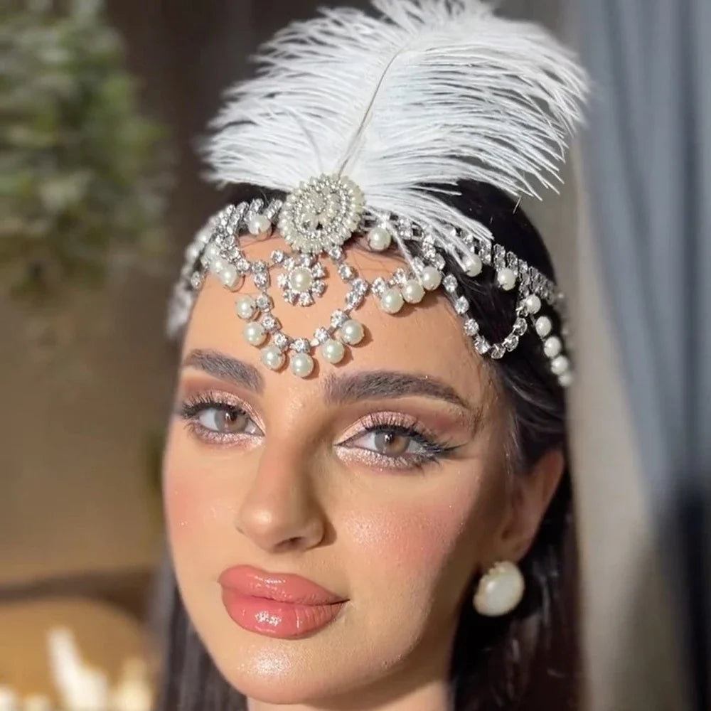 Ostrich Feather Headband Hair Accessory