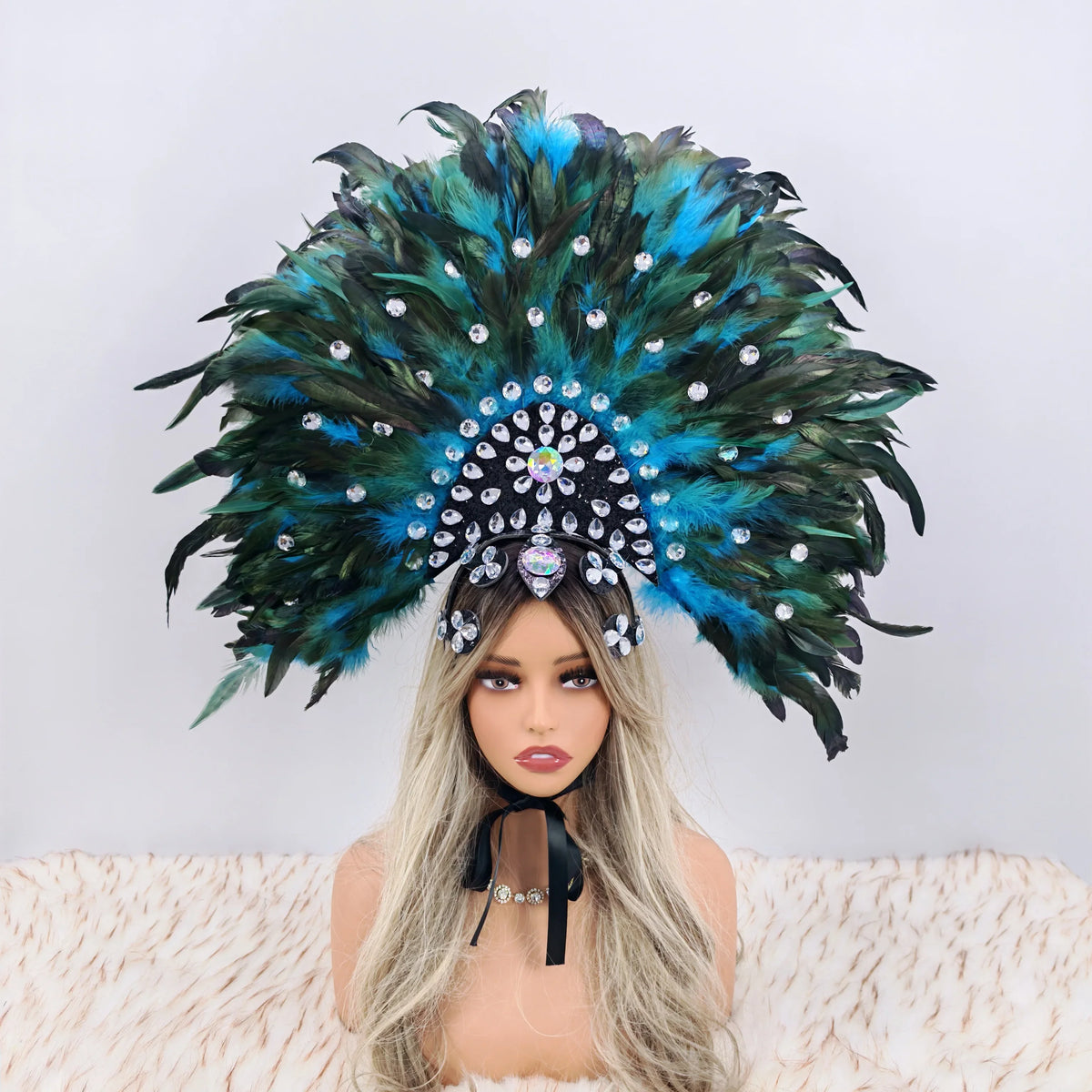Luxury Party Feather Headdress & Carnival Designer Cosplay Crown
