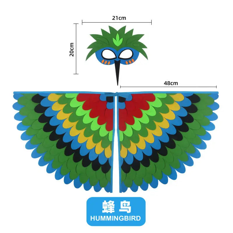 Kids Bird Cosplay Costume Wings Cape with Mask – Animal Outfit