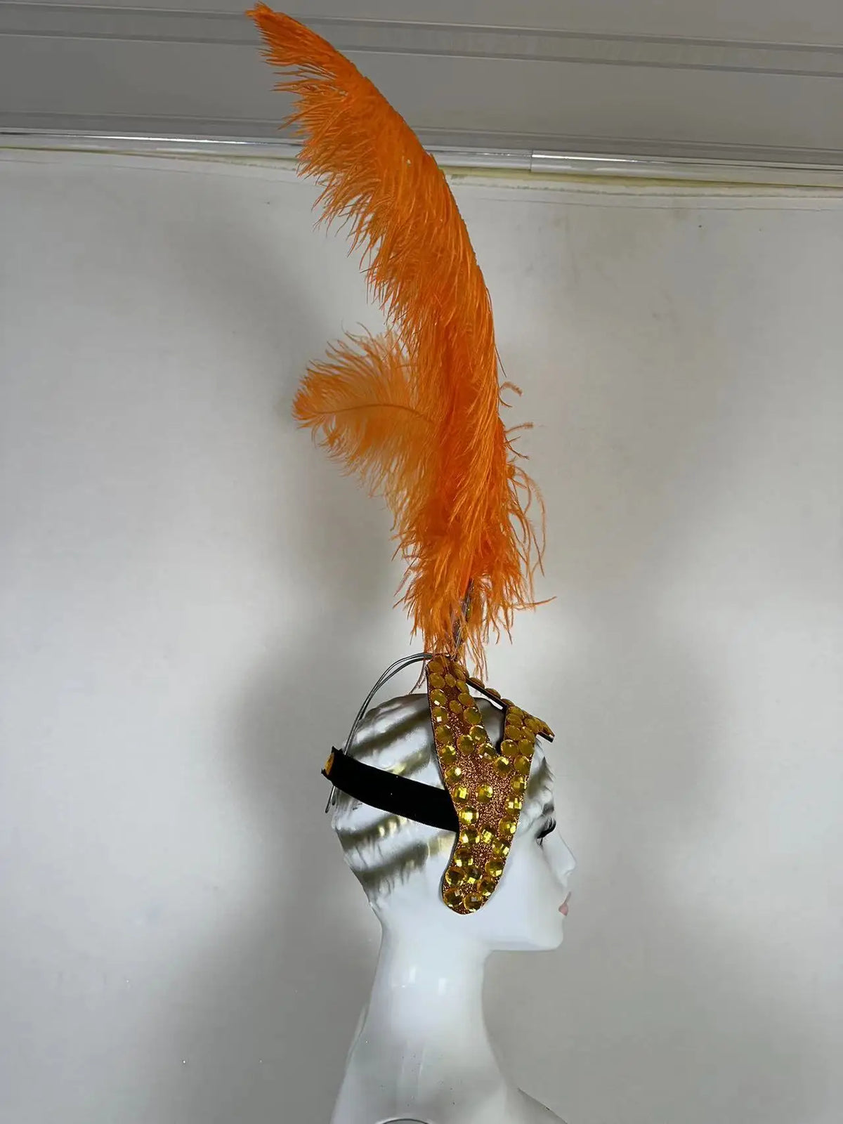 The Stardust Azure Sovereign – Royal Blue Feather Samba Carnival Headdress