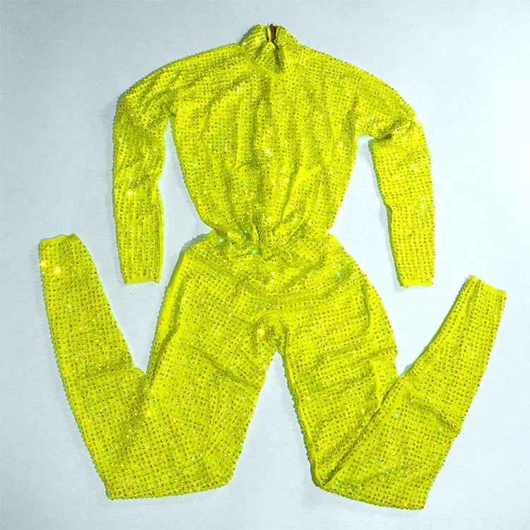 Sparkly Rhinestone Luxury Jumpsuit & Stage Performance Costume
