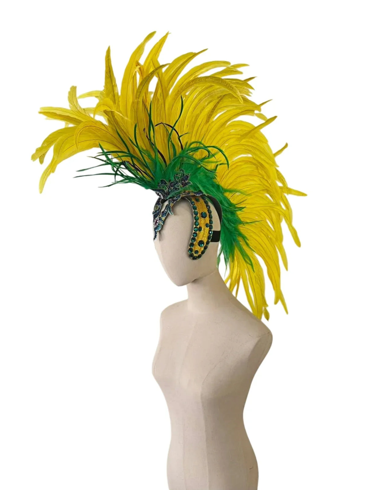 The Stardust Samba Radiance – Elegant Feathered Stage & Carnival Headdress