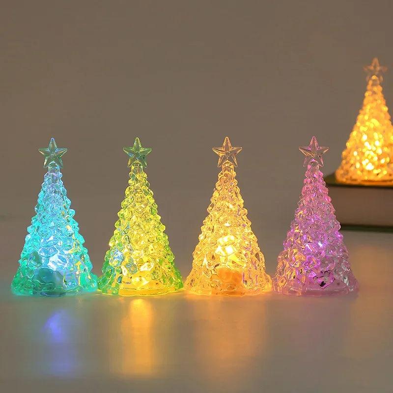 4.1 in LED Crystal Christmas Tree Night Light