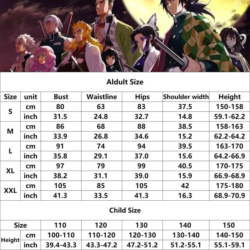 Demon Slayer Kids Cosplay Costume – Tanjiro, Nezuko & Shinobu Outfit