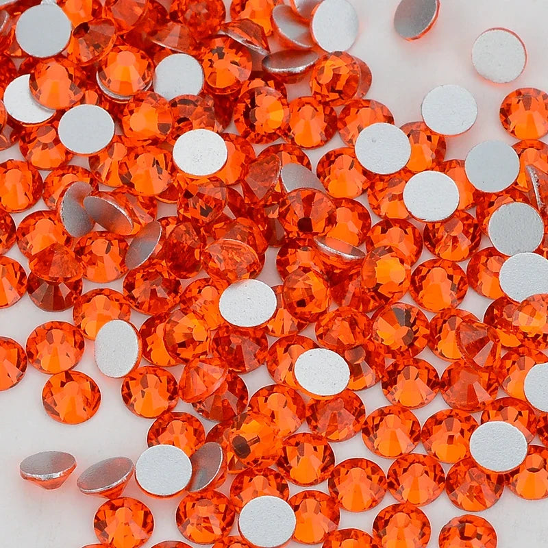 SS3-SS30 Red Series Hotfix Glass Flat-Back Rhinestones