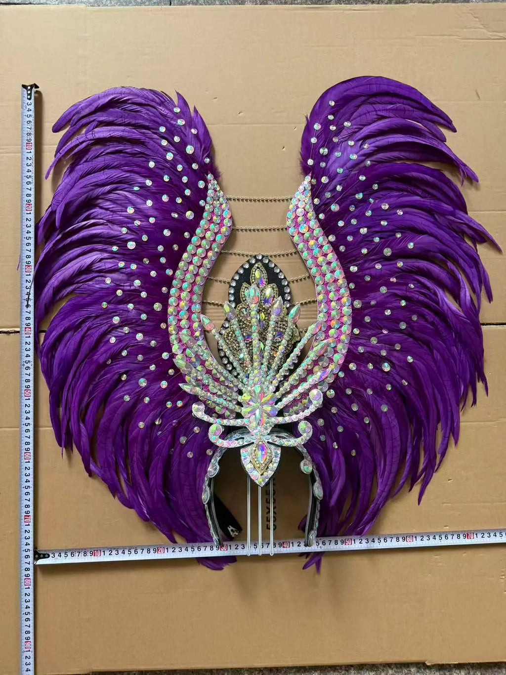 The Stardust Aurora Feather Headdress – Light Purple Cabaret & Carnival Crown