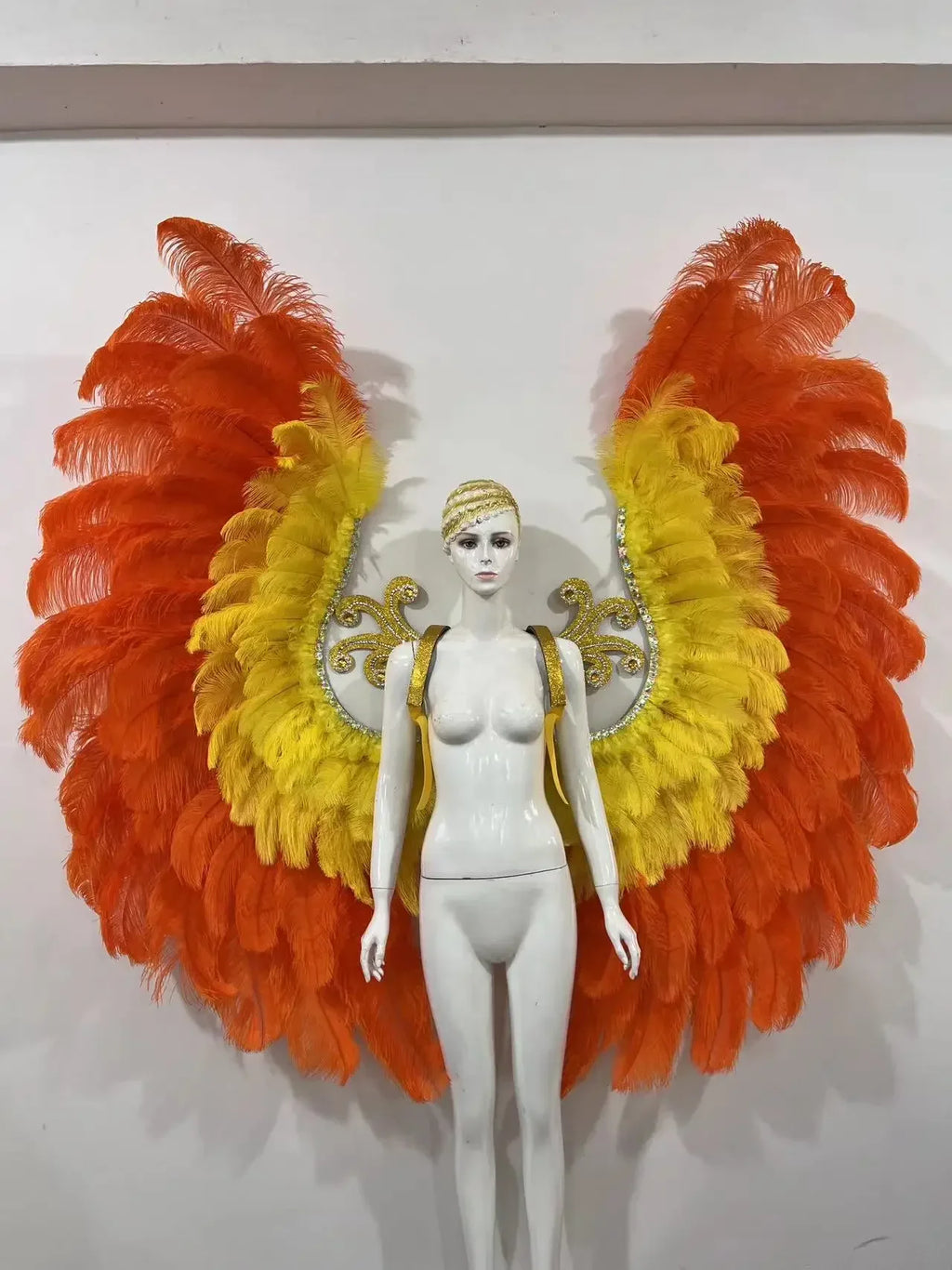 The Stardust Phoenix Wings – Deluxe Feathered Samba Backpiece & Stage Wings
