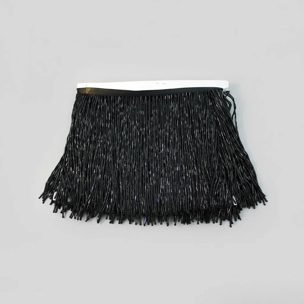 Long Glass Rhinestone Beaded Fringe Trim