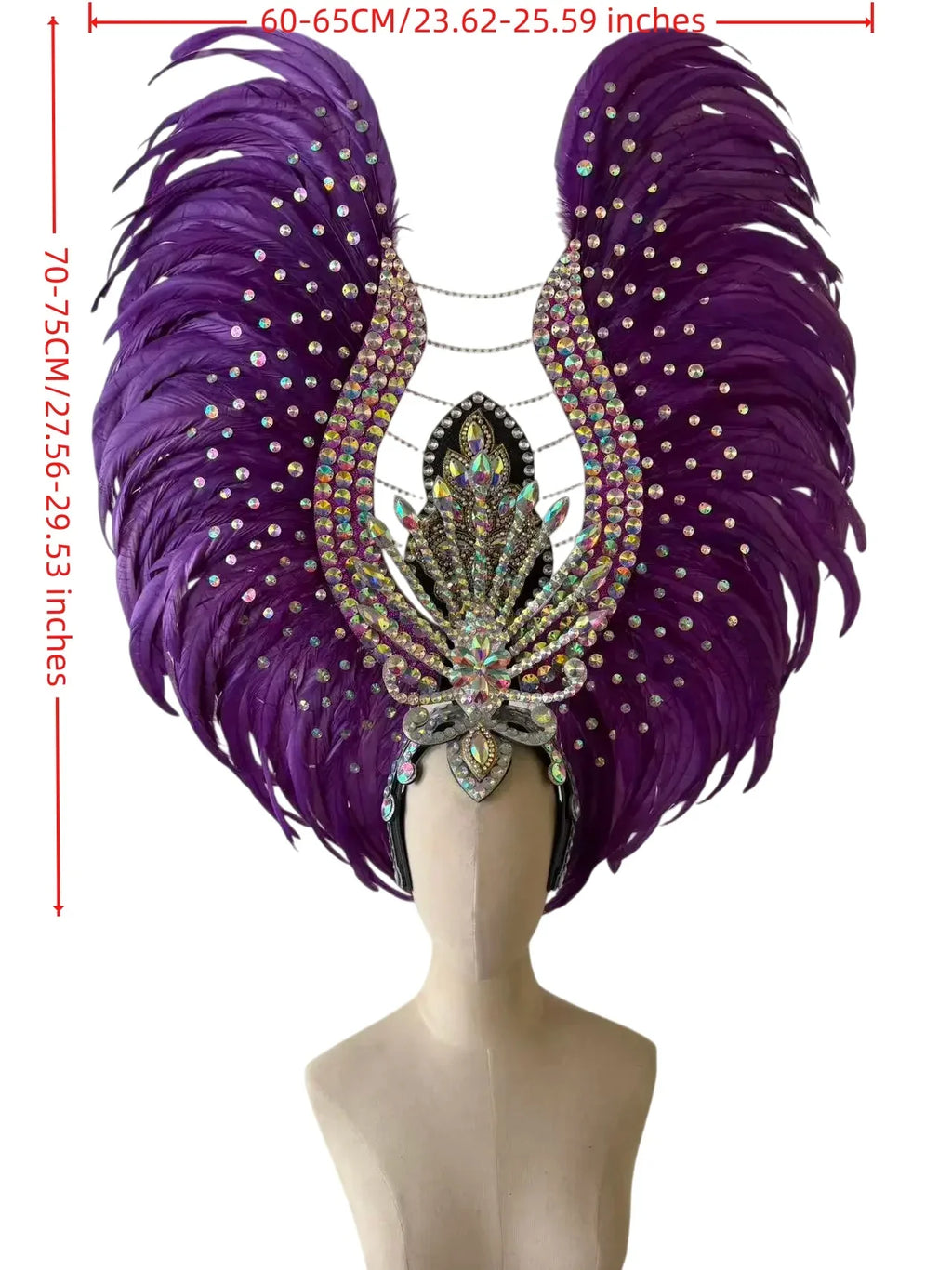 The Stardust Aurora Feather Headdress – Light Purple Cabaret & Carnival Crown