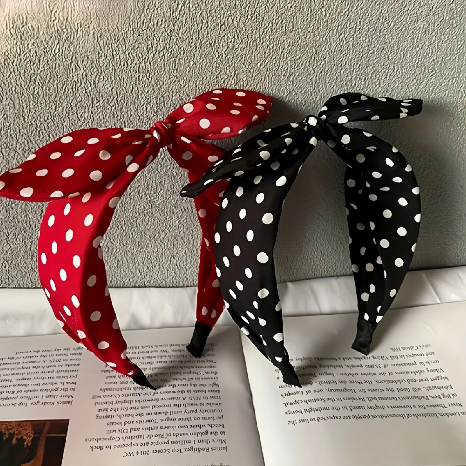 Vintage Red Bow Wide Headband for Women