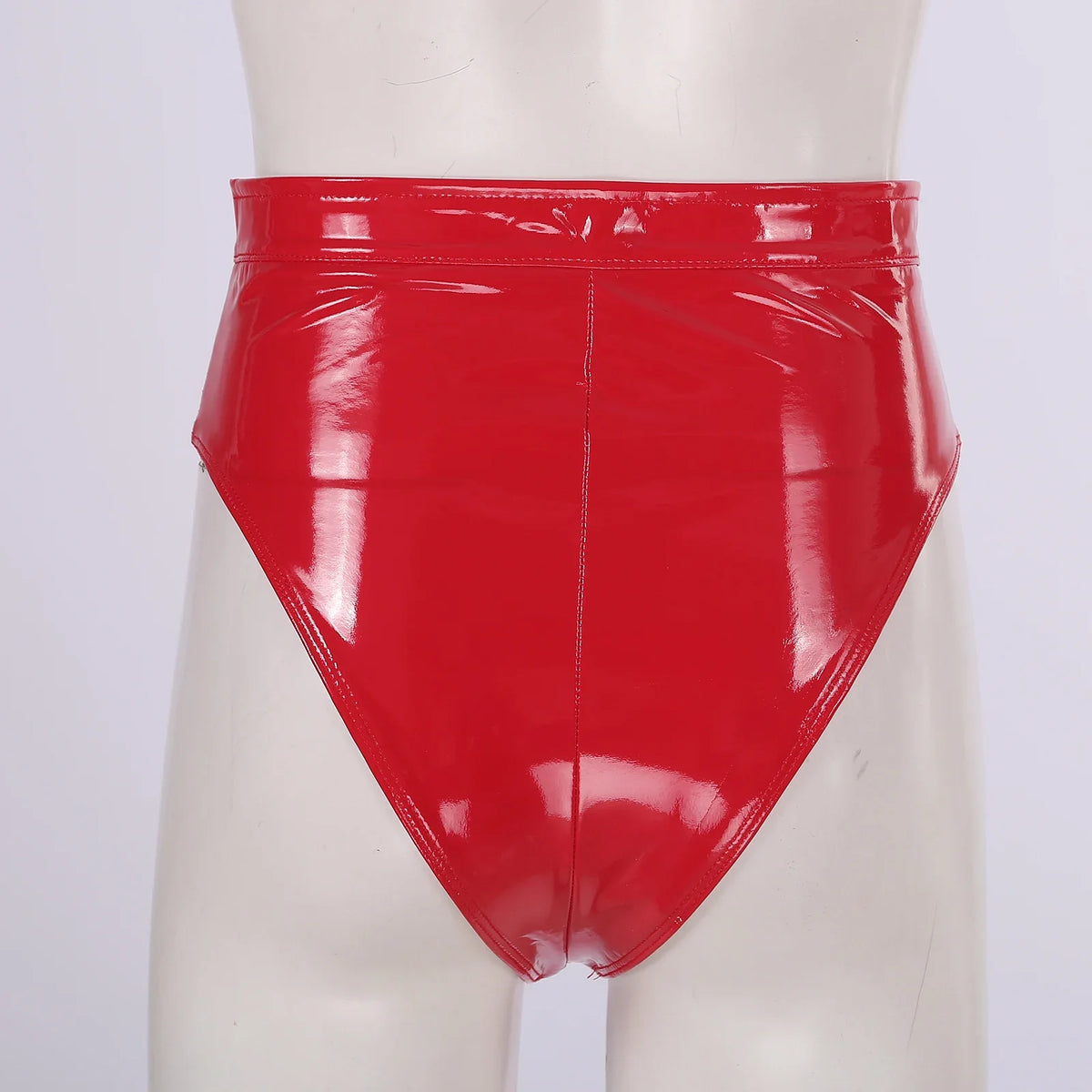Womens Wet Look PVC Leather Underwear Set Wire-free Unlined Bra Top with High Cut Briefs Party Club Pole Dancing Clubwear