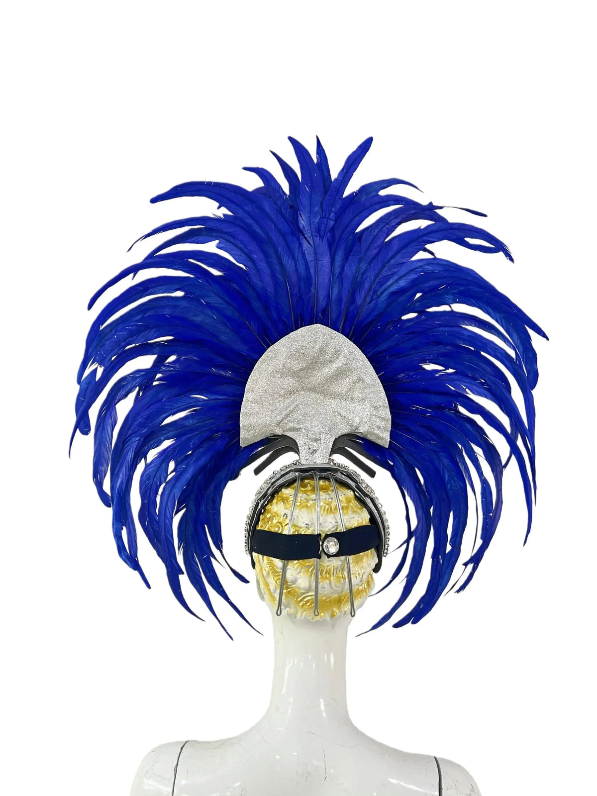 The Stardust Mirage – Premium Royal Blue & Rose Pink Feather Samba Headdress
