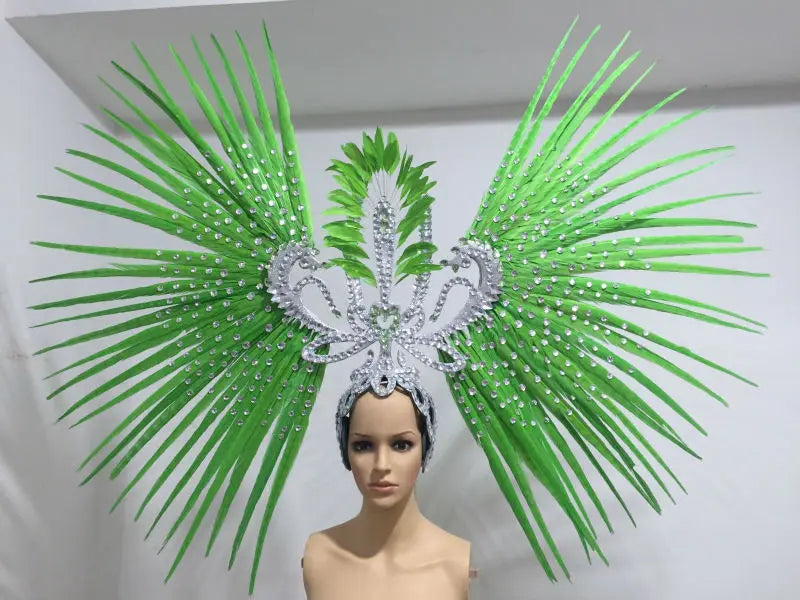 The Stardust Tropicana Samba Crown – Feather & Rhinestone Stage Headdress