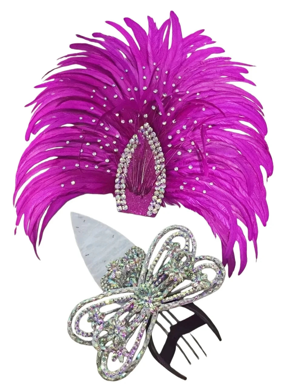 The Stardust Empress Dionysia – White Feather Carnival & Masque Ball Headdress
