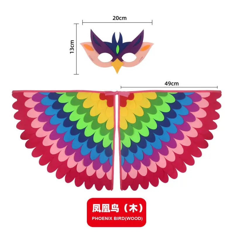 Kids Bird Cosplay Costume Wings Cape with Mask – Animal Outfit