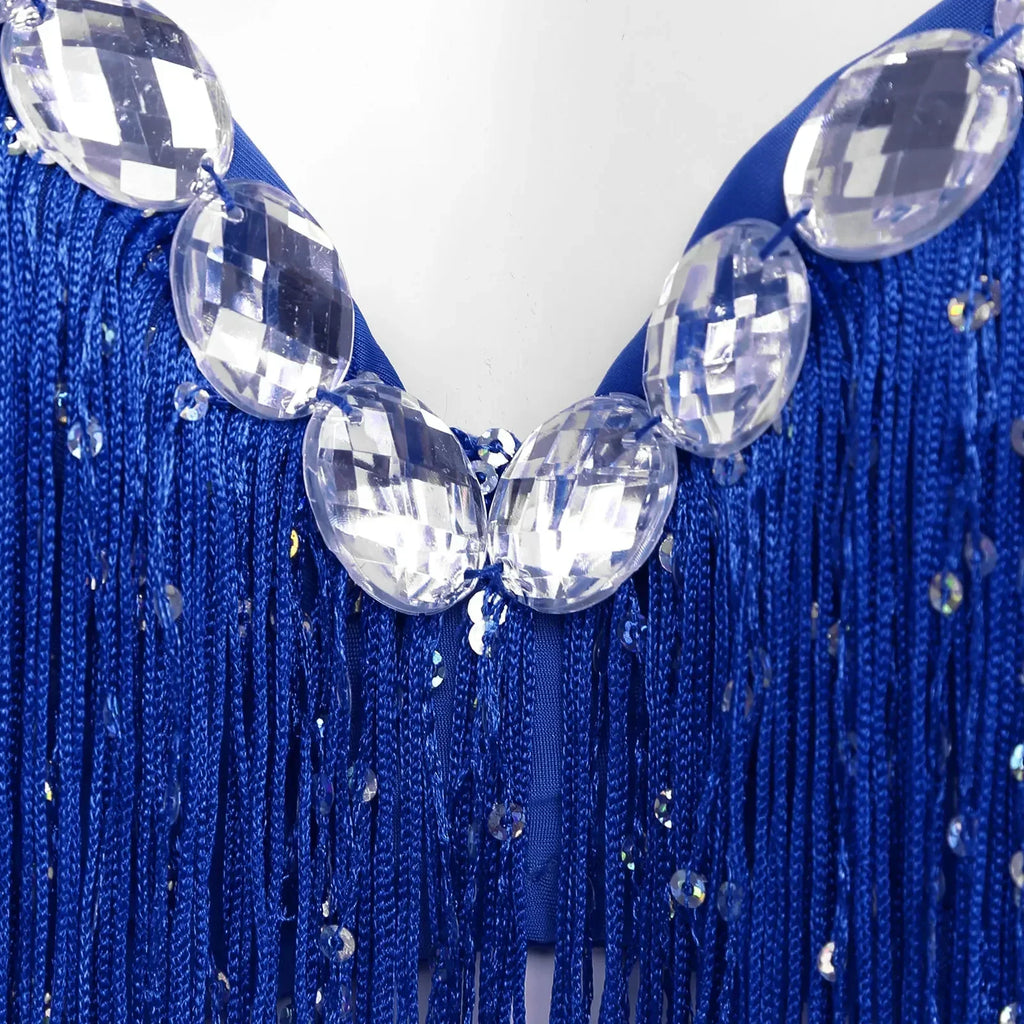 The Stardust Oasis Sirena – Sequined Tassel & Rhinestone Push-Up Belly Dance Bra Top