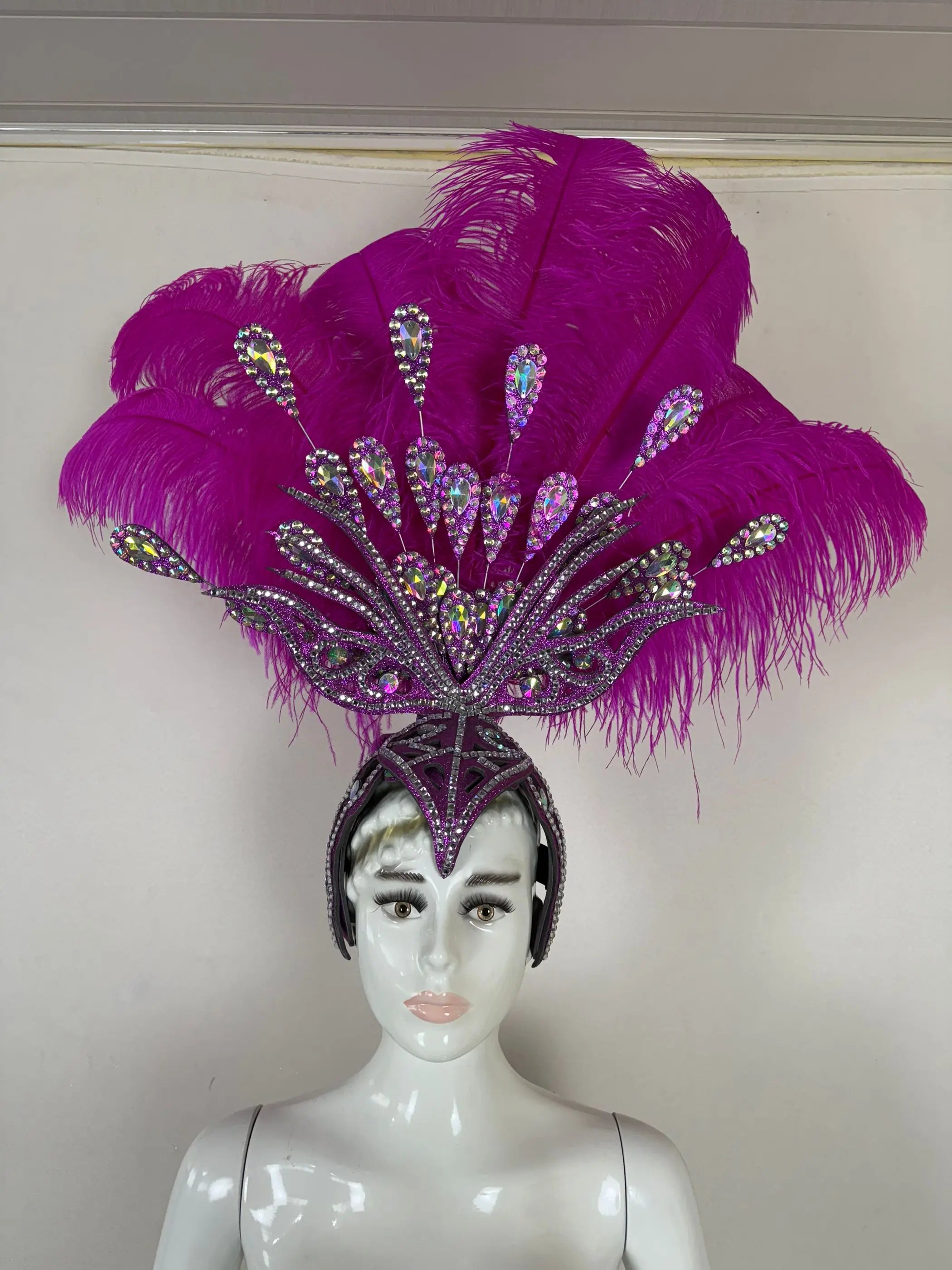 The Stardust Dionysia – Rose Red Feather Carnival & Masque Ball Headdress