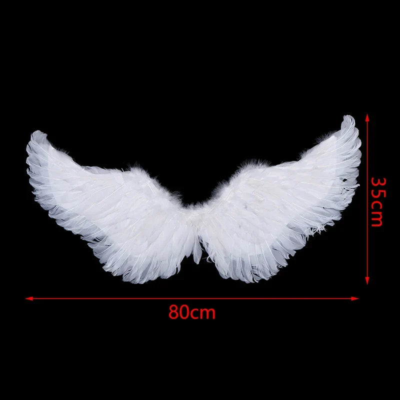 White Angel Feather Wings Cosplay Costume Accessory Set
